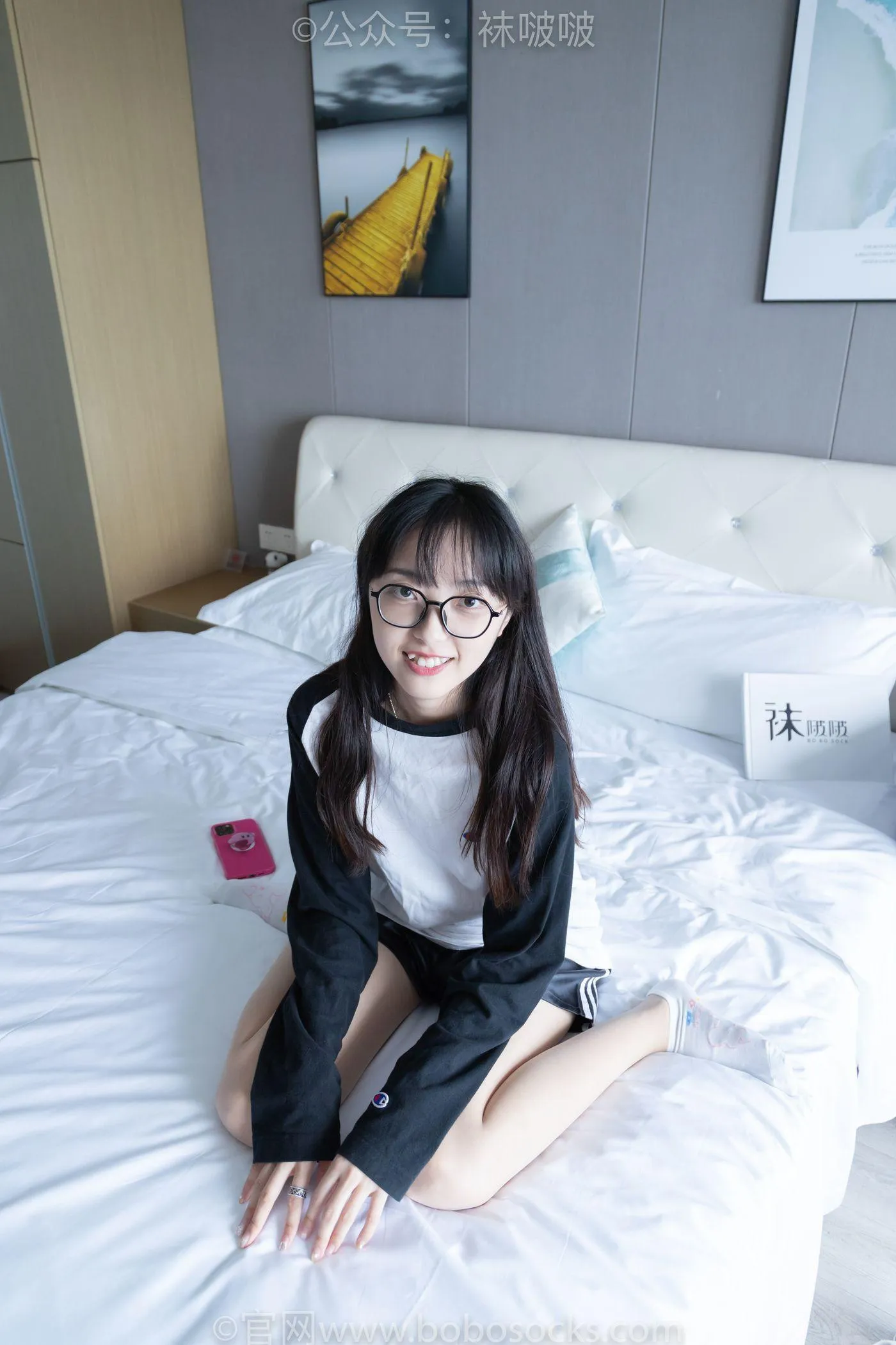 [BoBoSocks袜啵啵]NO.015 稚予-阿迪板鞋、白色短棉袜、肉丝 [135P]插图4